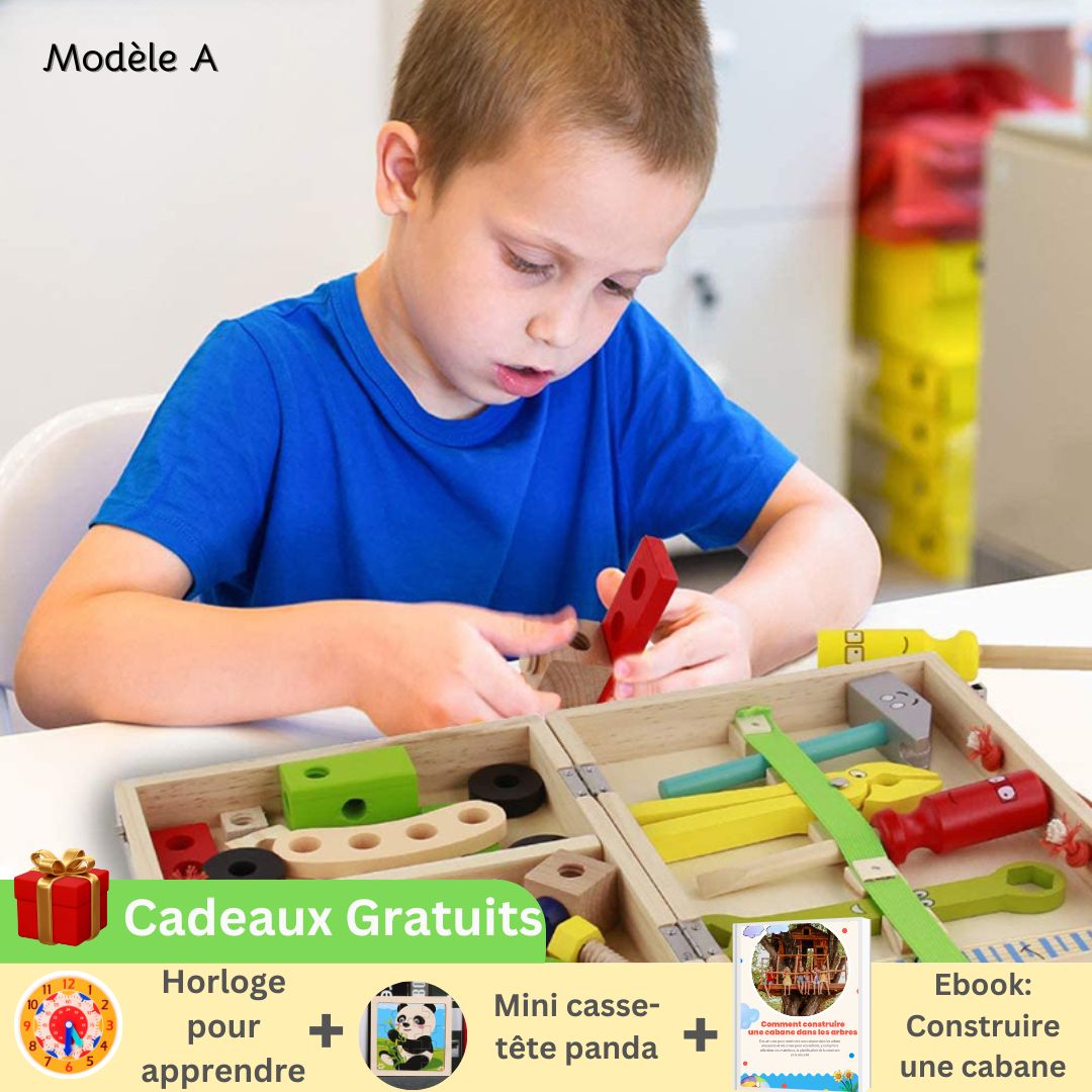 Jeu de construction en bois - ToolBox™ - JOUONS&CO.