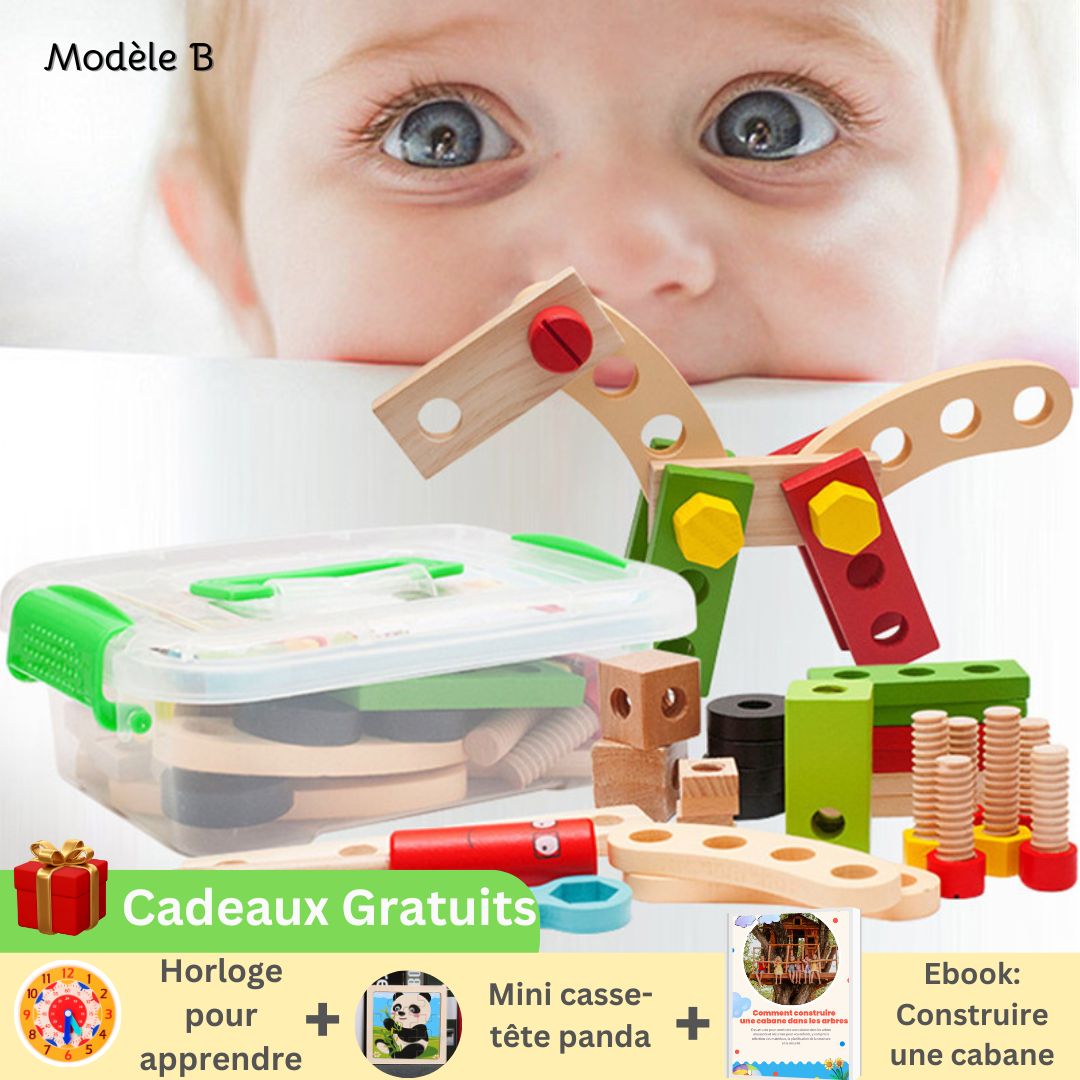 Jeu de construction en bois - ToolBox™ - JOUONS&CO.