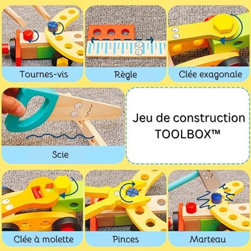 Jeu de construction en bois - ToolBox™ - JOUONS&CO.