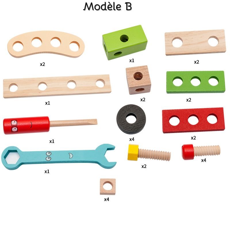 Jeu de construction en bois - ToolBox™ - JOUONS&CO.