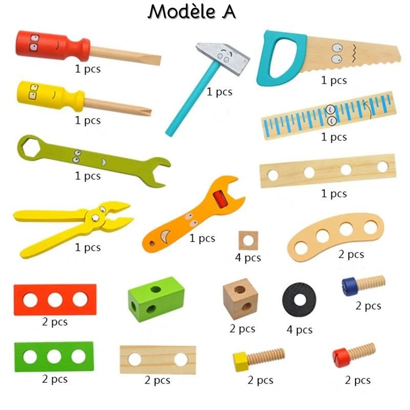 Jeu de construction en bois - ToolBox™ - JOUONS&CO.